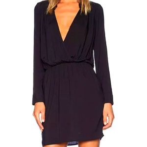 SPLENDID RAYON VOILE DRAPE DRESS IN BLACK